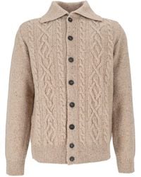 Peserico - Cable-Knit Button-Front Cardigan - Lyst