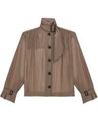 Saint Laurent - Lavallière Button-Up Blouse - Lyst