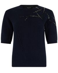 Fabiana Filippi - Embellished Three-Quarter Knitted Top - Lyst