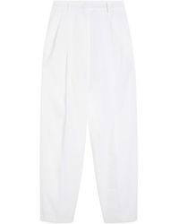 Sportmax - High-Waisted Cotton Trousers - Lyst