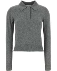 Jil Sander - Long Sleeve Polo Knitted Top - Lyst