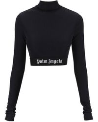 Palm Angels - Logo Waistband Long-Sleeved Top - Lyst