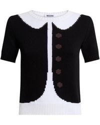 Moschino - Collared Buttoned Cotton Top - Lyst