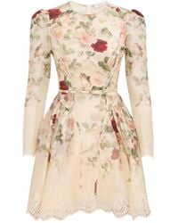 Zimmermann - Hypnotic Lace Trim Mini Dress - Lyst
