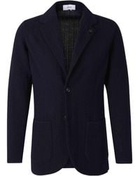 Lardini - Herringbone-Knit Virgin Wool Jacket - Lyst