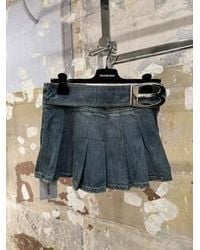 Balenciaga - Buckle Pleated Mini Skirt - Lyst