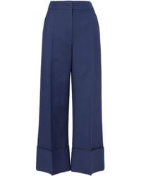 Valentino - Crepe Couture Wide-Leg Pants - Lyst