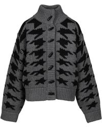 OPEN YY - Hound's Tooth Star Cowichan Cardigan - Lyst