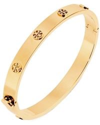 Tory Burch - Engraved Slim Hinged Bangle - Lyst