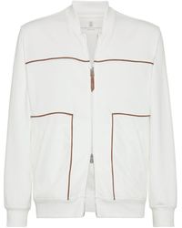 Brunello Cucinelli - Long Sleeved Zipped Sweatshirt - Lyst