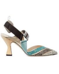 Fendi - Colibrì Printed High-Heel Slingback Pumps - Lyst