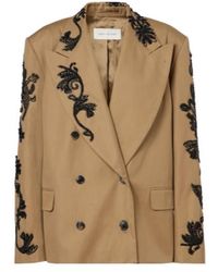 Dries Van Noten - Embellished Cotton Double-Breasted Blazer - Lyst