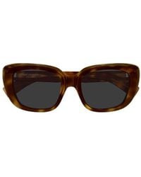 Saint Laurent - Eyewear Rectangle-Frame Logo Detail Sunglasses - Lyst