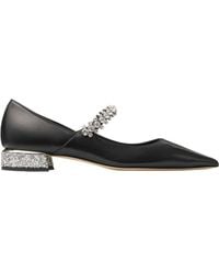 Jimmy Choo - Bing Glittery Flat Shoes - Lyst