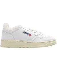 Autry - Medalist Shearling Low-Top Sneakers - Lyst
