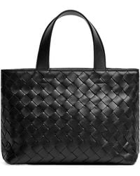 Bottega Veneta - Mini Intrecciato Zipped Tote Bag - Lyst