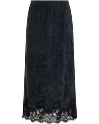 Alberta Ferretti - Lace-Trim Long Skirt - Lyst