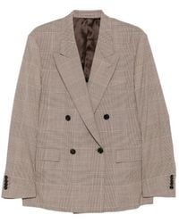 Lardini - Double-Breasted Check-Pattern Blazer - Lyst