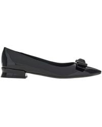 Ferragamo - Vara Bow Leather Ballerina Shoes - Lyst