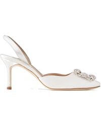 Manolo Blahnik - Hangisli 70 Crystal-Embellished High-Heeled Sandals - Lyst