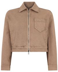 Peserico - Cropped Zip-Up Long Sleeved Jacket - Lyst