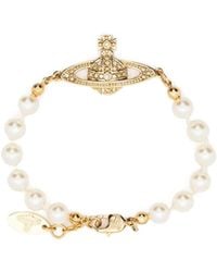 Vivienne Westwood - Logo Embellished Beaded Bracelet - Lyst