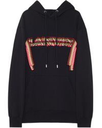 Lanvin - Logo Patch Drawstring Hoodie - Lyst