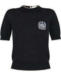 Balmain - Emblème-Embroidered Knit Top - Lyst