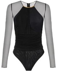 Elisabetta Franchi - Jewel Detailed Lightweight Crêpe Jersey Bodysuit - Lyst