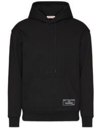 Valentino - Logo Patch Drawstring Hoodie - Lyst