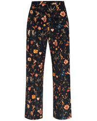 R13 - Floral Velvet Trousers - Lyst
