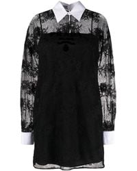 Prada - Long-Sleeved Dress With Shirt Collar - Lyst
