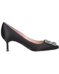 Manolo Blahnik - Hangisi 50Mm Bejewelled Detail Pumps - Lyst