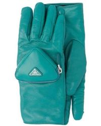 Prada - Nappa Leather Gloves With Pouch - Lyst