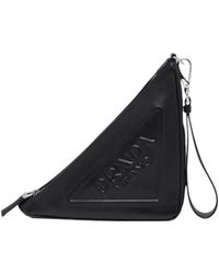 Prada - Leather Triangle Pouch - Lyst