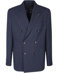 Lardini - Double-Breasted Tailored Blazer - Lyst