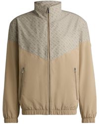 BOSS - High Collar Long Sleeve Casual Jacket - Lyst