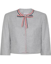 Thom Browne - Flannel Cropped Jacket - Lyst