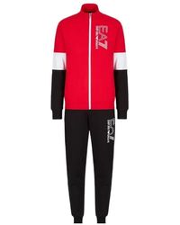 EA7 - Logo Print Track Suit Top - Lyst