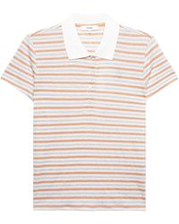 FRAME - Striped Short-Sleeve Polo Shirt - Lyst