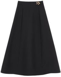 Valentino - Crepe Couture Midi Skirt - Lyst