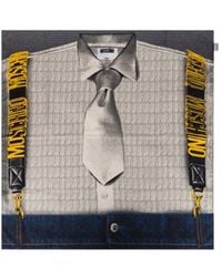Moschino - Shirt-Print Silk Scarf - Lyst