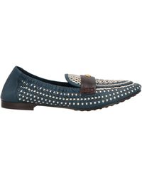 Tory Burch - Round Toe Snake Print Loafers - Lyst