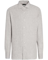 ZEGNA - Oasi Long-Sleeve Linen Shirt - Lyst