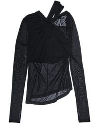 Helmut Lang - Cold Shoulder Twist Detailed Top - Lyst