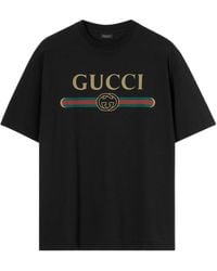 Gucci - Silk Blend Jersey T-Shirt With Print - Lyst