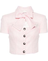 Alessandra Rich - Cropped Tweed Jacket - Lyst