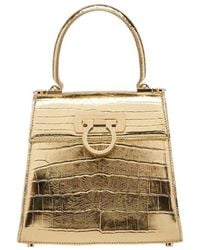 Ferragamo - Logo Details Handbag - Lyst