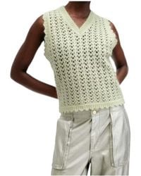 AllSaints - Vivian Open-Knit Tank Top - Lyst