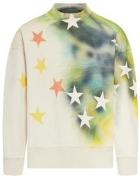 Palm Angels - Sprayed Stars Cotton Sweatshirt - Lyst